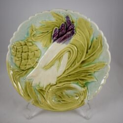 Orchies Majolica Artichoke & Asparagus Plate - SOLD